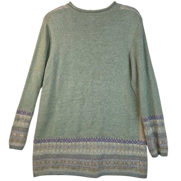 Koret Green Fair Isle Tree Design Angora Medium Sweater Vintage Deadstock - Picture 4 of 10